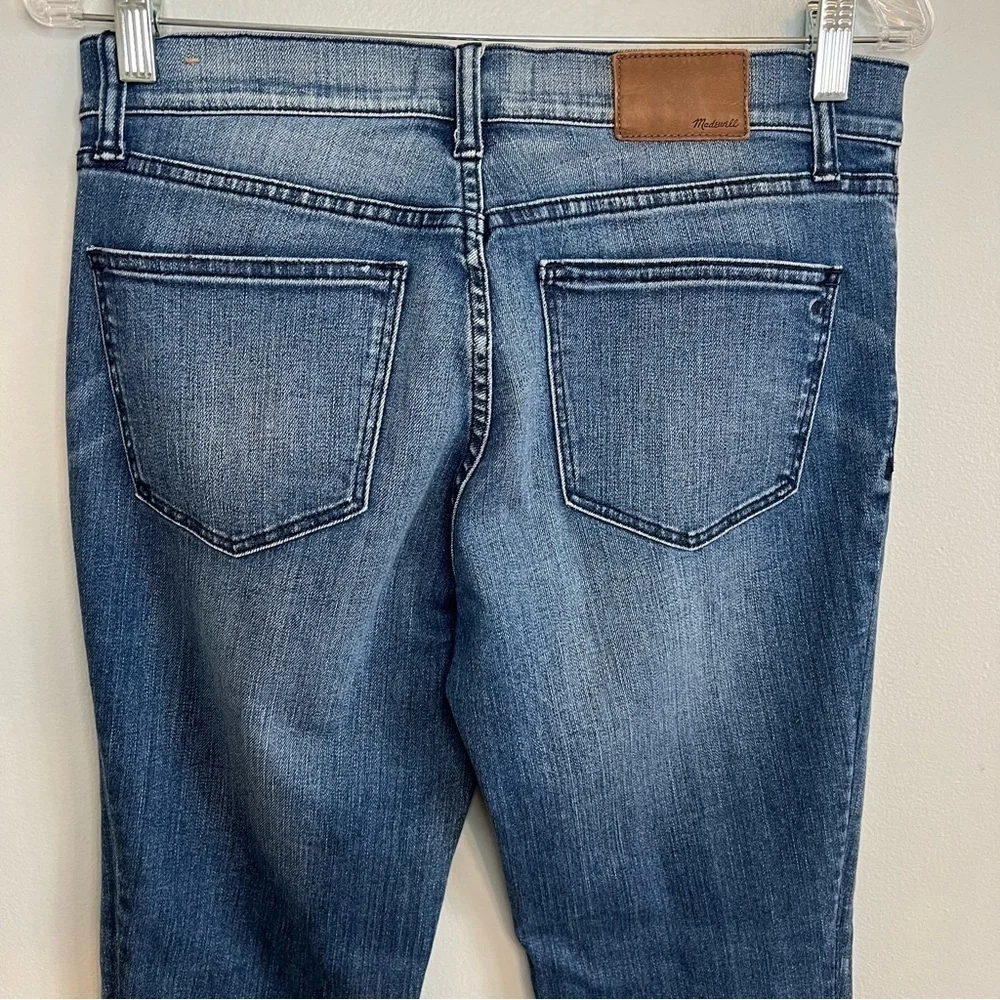 Madewell Womens Skinny Skinny Whiskering Stone Wash Jeans in Blue Size 28